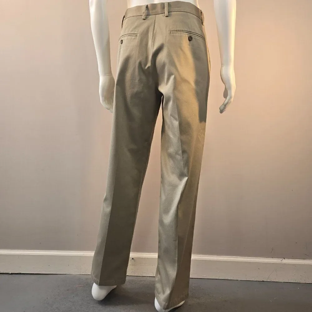 Dockers Pants Mens 34 x 32 Brown Khaki Straight Fit Cotton Chino Pants